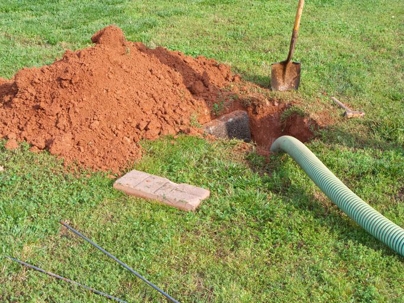 Septic tank pumping from outdoors